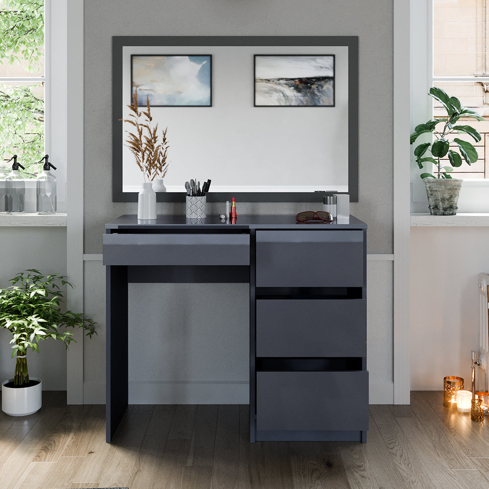 Vicco Tavolo da toeletta Antracite 40 cm con 4 cassetti