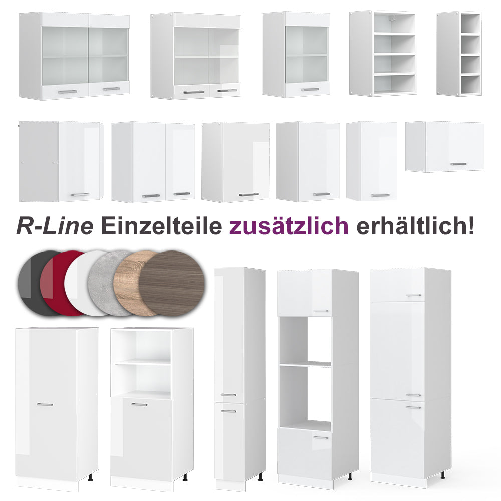 Vicco Cucina angolare completa Bianco/bianco lucido 267 x 167 cm , PL Marmo