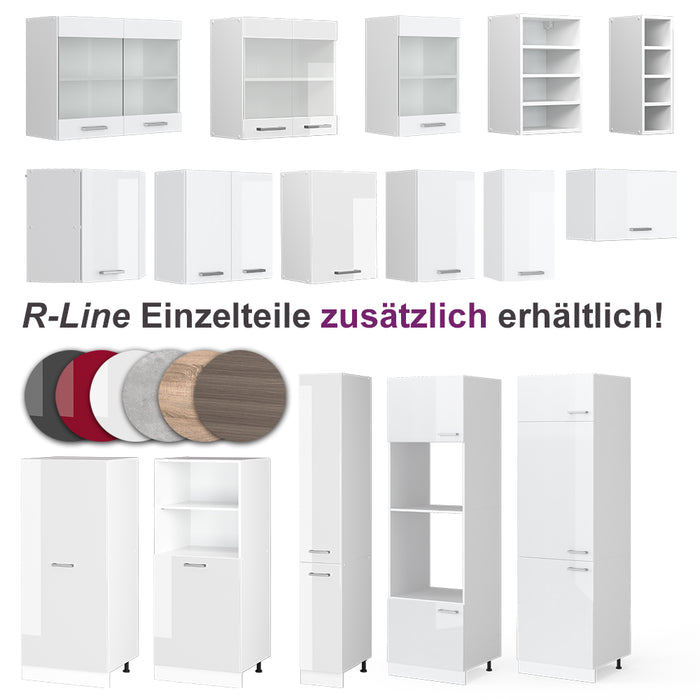 Vicco Cucina angolare completa Bianco/bianco lucido 267 x 167 cm , PL Marmo