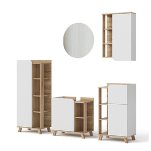 Vicco Set di mobili da bagno Sonoma/Bianco 5 parti