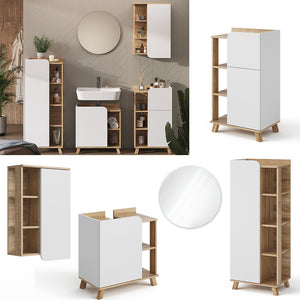 Vicco Set di mobili da bagno Sonoma/Bianco 5 parti