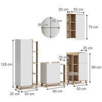 Vicco Set di mobili da bagno Sonoma/Bianco 5 parti