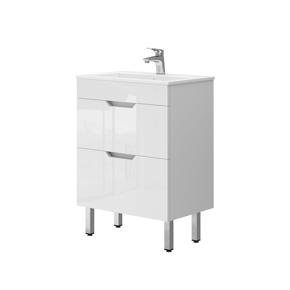 Vicco Set di mobili da bagno Bianco 2 parti, mobile base 60 cm