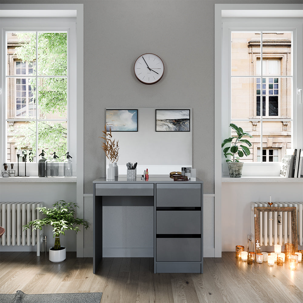 Vicco Tavolo da toeletta Grigio 40 cm con specchio