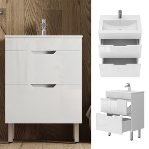 Vicco Set di mobili da bagno Bianco 2 parti, mobile base 60 cm