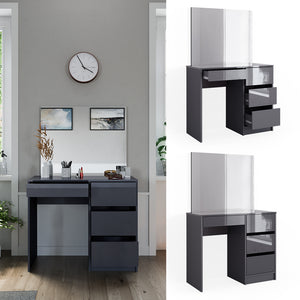 Vicco Tavolo da toeletta Antracite 40 cm con specchio