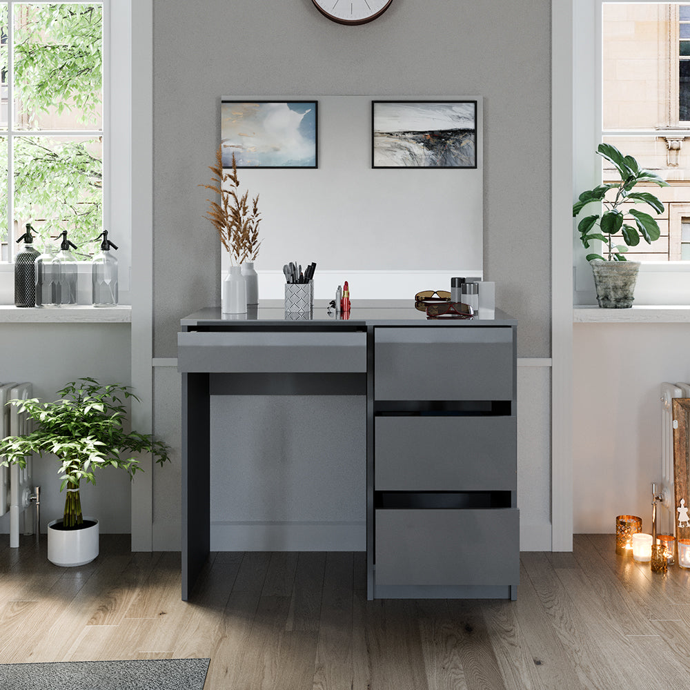 Vicco Tavolo da toeletta Grigio 40 cm con specchio