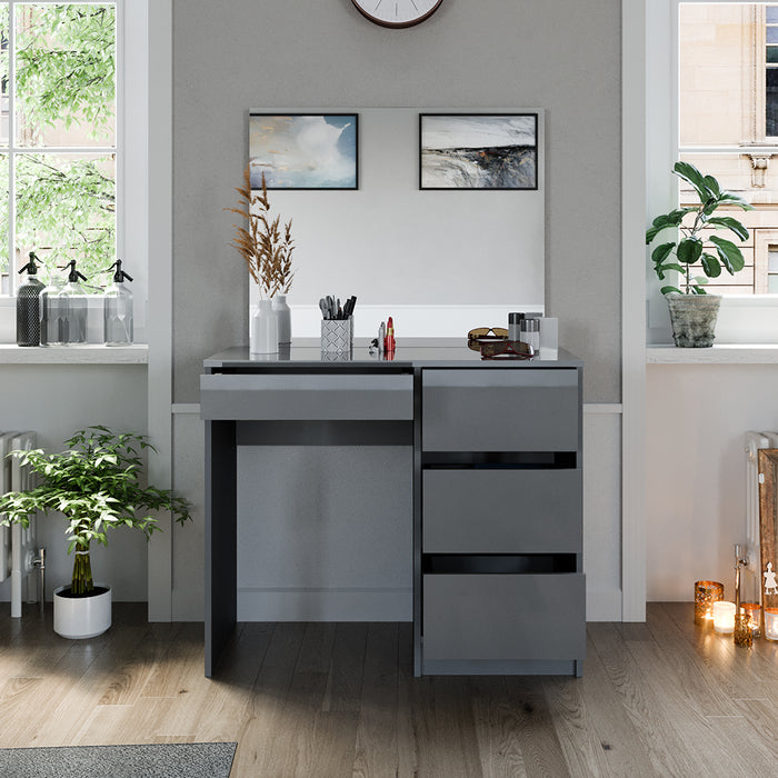 Vicco Tavolo da toeletta Grigio 40 cm con specchio