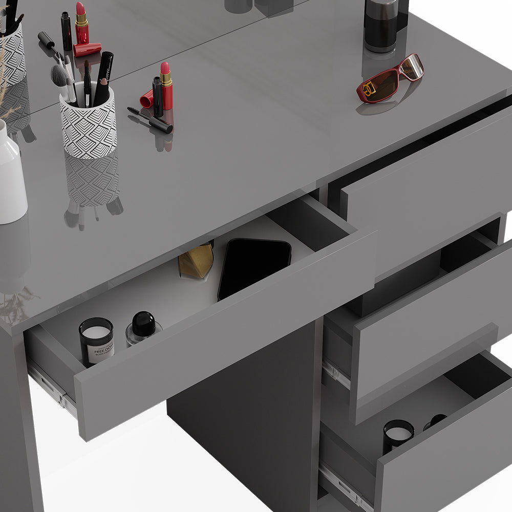 Vicco Tavolo da toeletta Grigio 40 cm con specchio