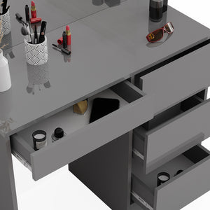 Vicco Tavolo da toeletta Grigio 40 cm con specchio