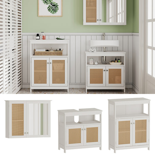 Vicco Set di mobili da bagno Bianco 3 parti