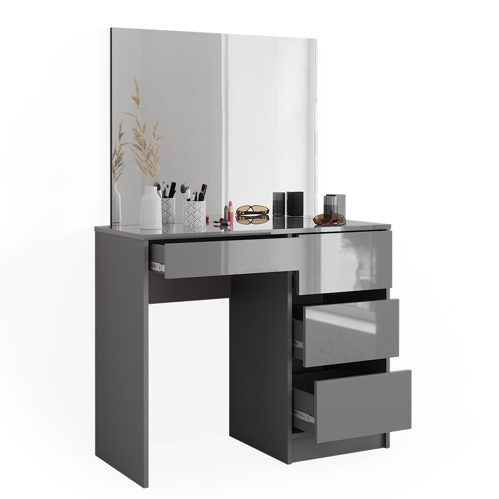 Vicco Tavolo da toeletta Grigio 40 cm con specchio