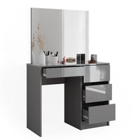 Vicco Tavolo da toeletta Grigio 40 cm con specchio