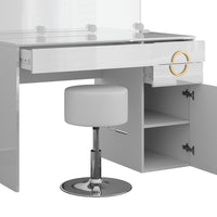 Vicco Tavolo da toeletta Bianco 115 cm con illuminazione LED e sgabello