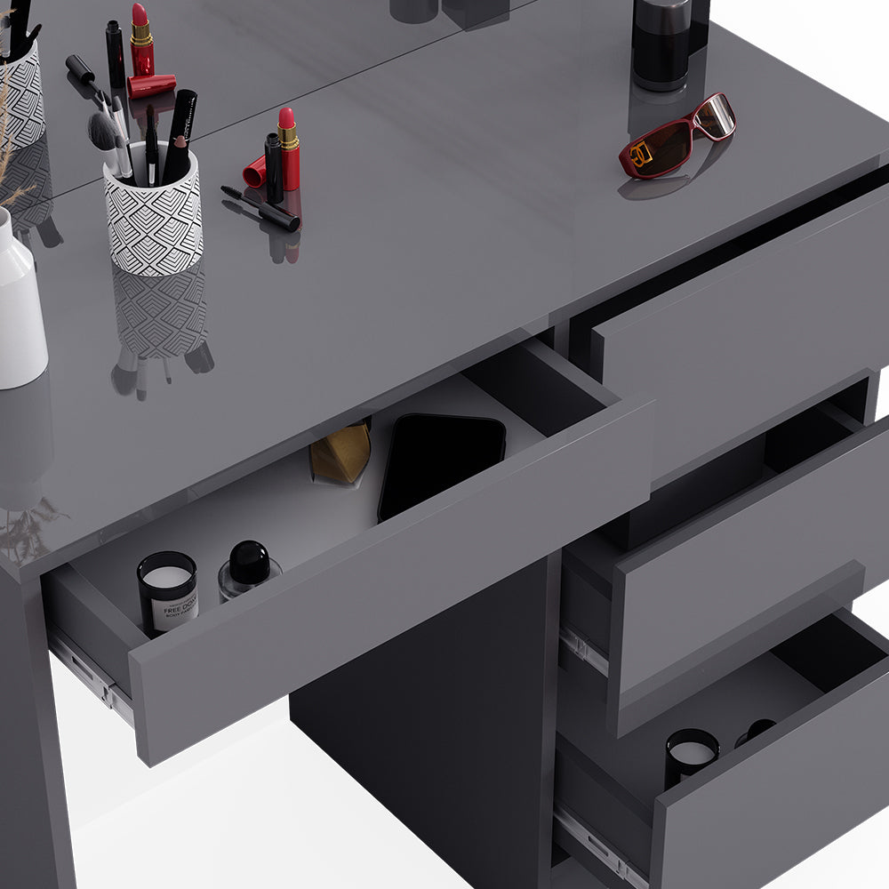 Vicco Tavolo da toeletta Antracite 40 cm con specchio