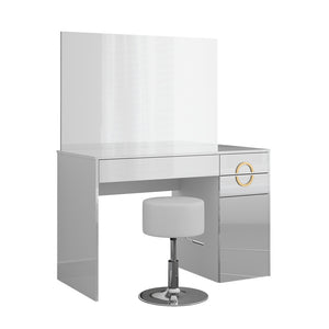 Vicco Tavolo da toeletta Bianco 115 cm con sgabello