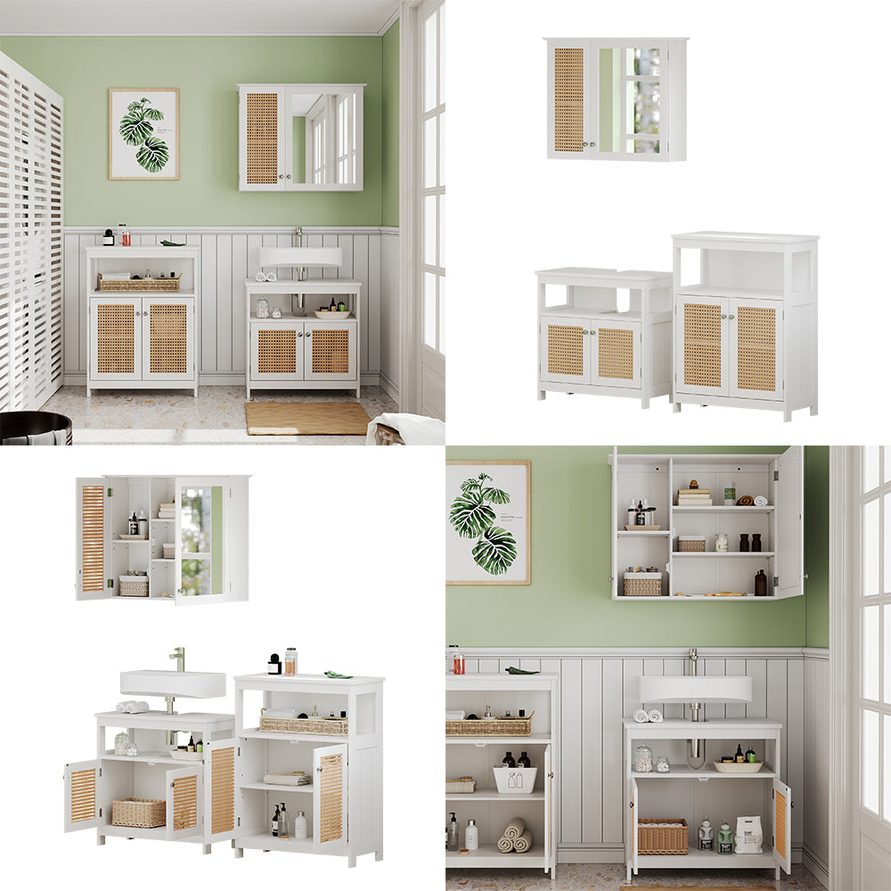 Vicco Set di mobili da bagno Bianco 3 parti