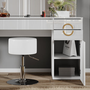 Vicco Tavolo da toeletta Bianco 115 cm con sgabello