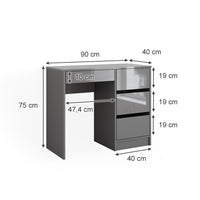 Vicco Tavolo da toeletta Grigio 40 cm con 4 cassetti