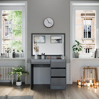 Vicco Tavolo da toeletta Grigio 40 cm con 4 cassetti