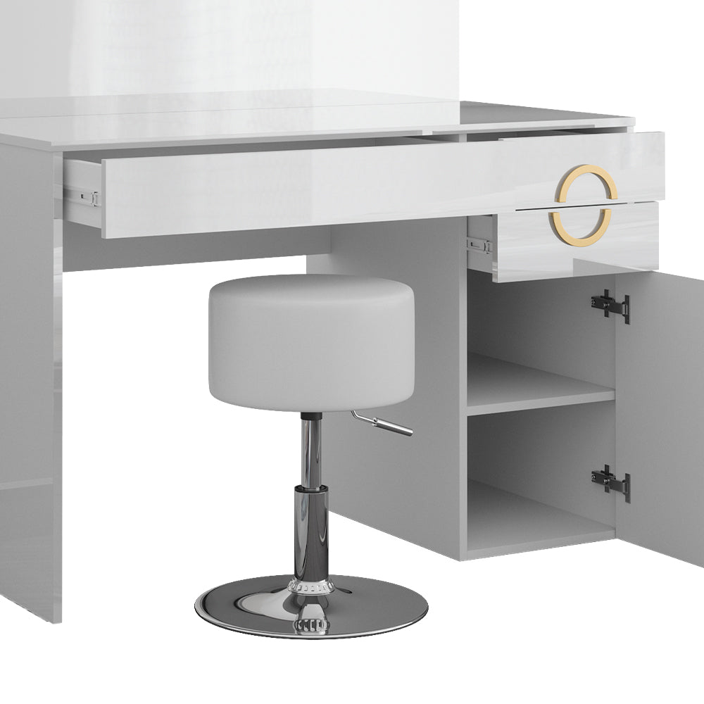 Vicco Tavolo da toeletta Bianco 115 cm con sgabello