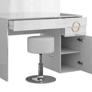 Vicco Tavolo da toeletta Bianco 115 cm con sgabello