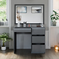 Vicco Tavolo da toeletta Grigio 40 cm con 4 cassetti