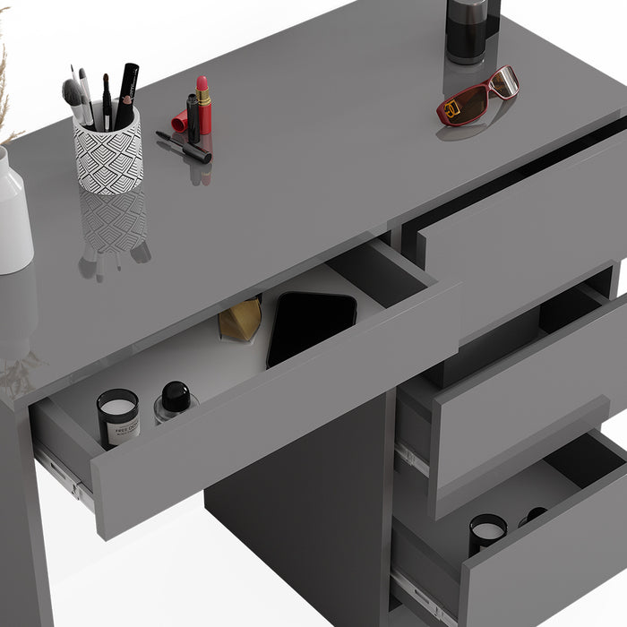 Vicco Tavolo da toeletta Grigio 40 cm con 4 cassetti