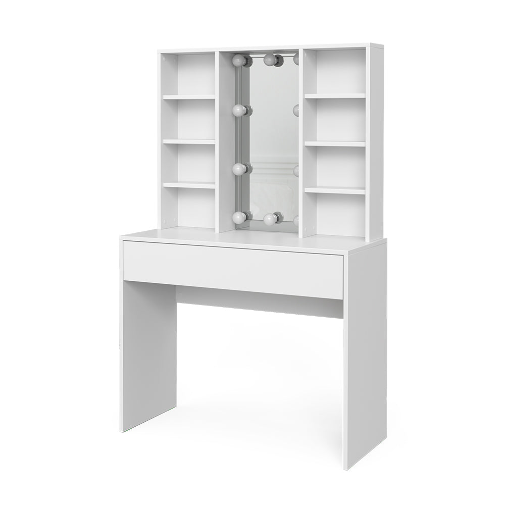 Vicco Tavolo da toeletta Bianco 93 cm con illuminazione a LED