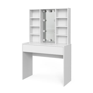 Vicco Tavolo da toeletta Bianco 93 cm con illuminazione a LED