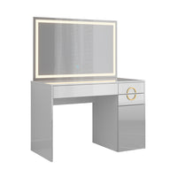 Vicco Tavolo da toeletta Bianco 115 cm con specchio a LED