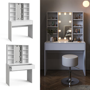 Vicco Tavolo da toeletta Bianco 93 cm con illuminazione a LED