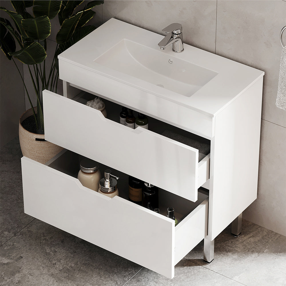 Vicco Set di mobili da bagno Bianco 2 parti, mobile base 80 cm