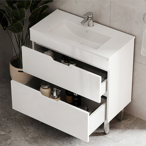 Vicco Set di mobili da bagno Bianco 2 parti, mobile base 80 cm