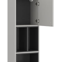 Vicco Armadio per il bagno Grigio 37.5 x 150 cm con anta e vani a giorno