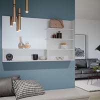 Vicco Mensola dello specchio Bianco lucido 119.8 x 70 cm con scomparti aperti