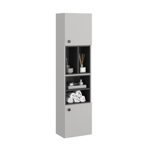 Vicco Armadio per il bagno Grigio 37.5 x 150 cm con anta e vani a giorno
