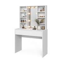 Vicco Tavolo da toeletta Bianco 93 cm con illuminazione a LED