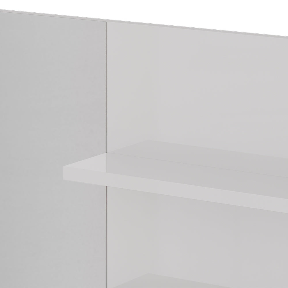 Vicco Mensola dello specchio Bianco lucido 119.8 x 70 cm con scomparti aperti