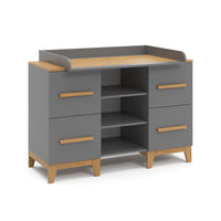 Vitalispa Fasciatoio Grigio 133 x 98 cm XL con 4 cassetti