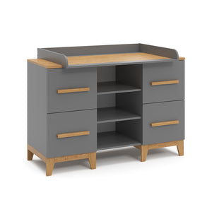 Vitalispa Fasciatoio Grigio 133 x 98 cm XL con 4 cassetti