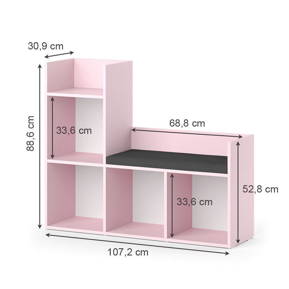 Vicco Libreria bambini rosa 107.2 x 88.6 cm Senza box pieghevole