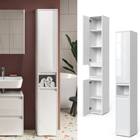 Vicco Armadio per il bagno Bianco 30.2 x 191.5 cm con ante e vano a giorno