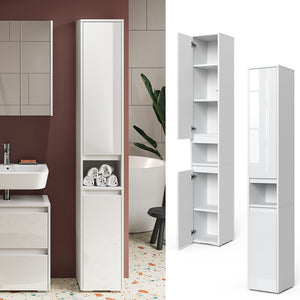 Vicco Armadio per il bagno Bianco 30.2 x 191.5 cm con ante e vano a giorno