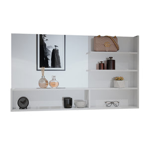 Vicco Mensola dello specchio Bianco lucido 119.8 x 70 cm con scomparti aperti