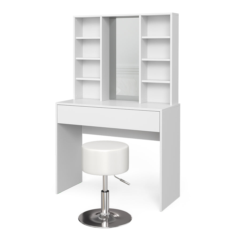 Vicco Tavolo da toeletta Bianco 93 cm con sgabello