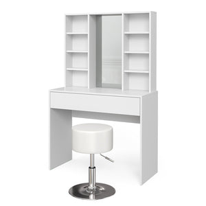 Vicco Tavolo da toeletta Bianco 93 cm con sgabello