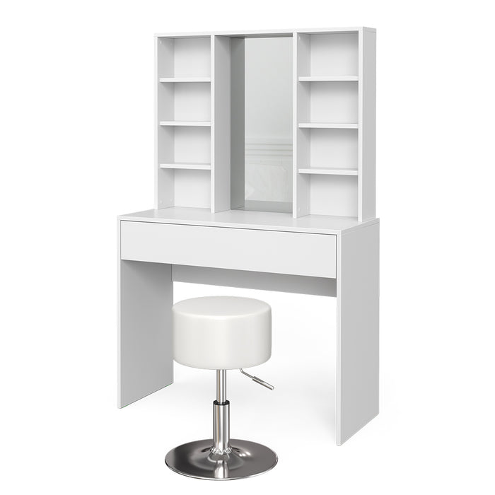 Vicco Tavolo da toeletta Bianco 93 cm con sgabello