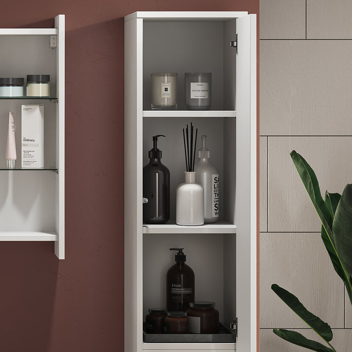 Vicco Armadio per il bagno Bianco 30.2 x 191.5 cm con ante e vano a giorno