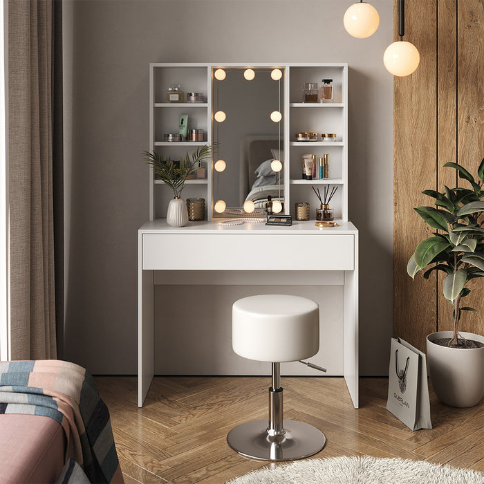 Vicco Tavolo da toeletta Bianco 93 cm con specchio